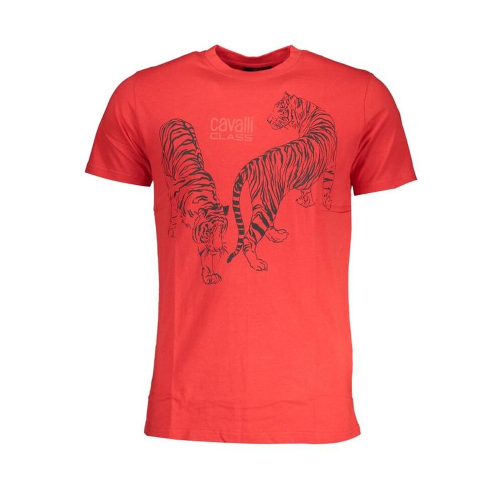 Cavalli Class Red Cotton Men Men's T-Shirt